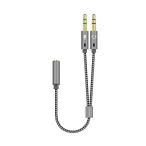 AISENS - CABLE ADAPTADOR AUDIO JACK 3.5 4PINES/H-2XJACK 3.5 3PINES/M, A128-0417