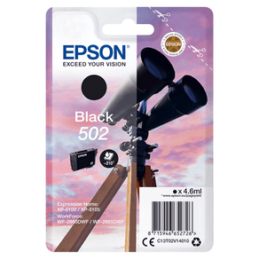 BINOCULARS SINGLEPACK BLACK 502 INK 4.6 ML CARTRID GE C13T02V14010
