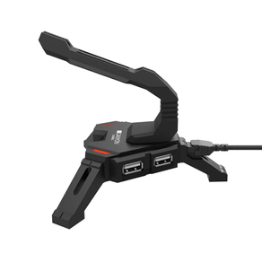 CANYON Gaming Soporte elastico para mouse 2 en 1-concentrador USB 2.0-concentrador USB 4-cable trenzado 1,5 m--luz LED-Negro CNGMACGWH100