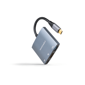 CONVERSOR NANO CABLE USB-C A HDMI/H - USB3.0/H - USB-C PD/H 0,15CM GRIS 10.16.4306