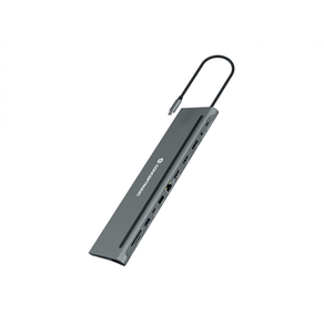 ADAPTADOR USB-C 12IN1 CONCEPTRONIC HDMIx2 DISPLAYPORT GIGABIT USB-C DATOS USB-A AUDIO LAN LECTOR TARJETAS DONN15G DONN17G