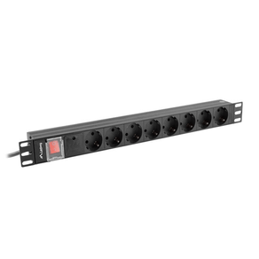 REGLETA LANBERG 1U 16A SCHUKO 19 8X NEGRO 2M PDU-08F-0200-BK