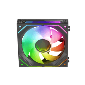 VENTILADOR INTERNO ARG DINAMICO MARS GAMING MF-LINKFINITY BLACK MODULARES PWM 120mm 360º VENTILADOR Y MARCO ILUMINADO ARGB MFLINKFINITY