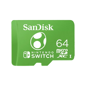 SANDISK NINTENDO MICROSDXC UHS-I CARD FOR NINTENDO SWITCH, YOSHI EDITION- 64GB, UP TO 100MB/S READ: UP TO 90MB/S WRITE SDSQXAO-064G-GN6ZN