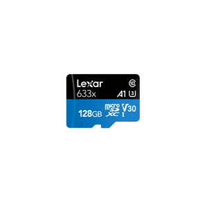 LEXAR 128GB HIGH-PERFORMANCE 633X MICROSDXC UHS-I WITH SD ADAPTER, UP TO 100MB/S READ 45MB/S WRITE C10 A1 V30 U3 LSDMI128BB633A