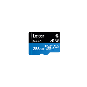 LEXAR 256GB HIGH-PERFORMANCE 633X MICROSDXC UHS-I WITH SD ADAPTER, UP TO 100MB/S READ 45MB/S WRITE C10 A1 V30 U3 LSDMI256BB633A