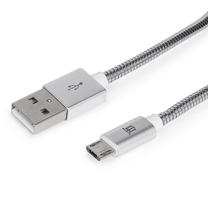 CABLE MAILLON PREMIUM MICRO USB 2,4 METAL PLATEADO 1M MTPMUMS241