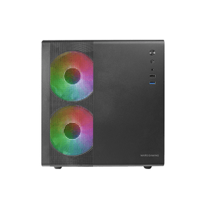 CAJA MICROATX CUBE GAMING MARS GAMING MC400 BLACK FRONTAL MESH DISE??O CUBE 3xVENTILADORES 120mm R MC400