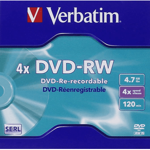 PACK 5 DVD-RW 4,7 GB VERBATIM 4X 43285