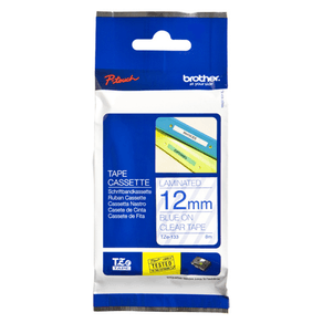 TZE-133 LAMINATED TAPE 12MM 8M BLUE ON CLE AR TZE133