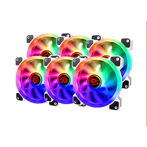 TALIUS IRIS SPECTRUM ARGB/CRONOS -KIT DE 6 VENTILADORES 120 MM  COLOR BLANCO TAL-KIT06-WHT