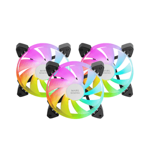 KIT 3xVENTILADOR INTERNO ARGB MARS GAMING MF-3A KIT BLACK 12x12cm ARGB RAINBOW MF3A