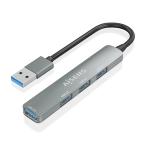 HUB AISENS USB 3.0 ALUMINIO 1XUSB3.0 A/H 3XUSB2.0 A/H GRIS 10CM A106-0859