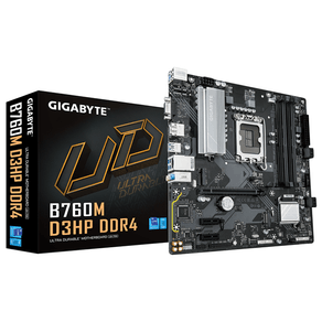 GIGABYTE Intel  B760M D3HP DDR4 - Compatible con CPUs Intel Core de 14ª generación, VRM Digital 4+1+1 fases, hasta 5333MHz DDR4 (OC), 2xPCIe 4.0 M.2, B760M D3HP DDR4 1.0