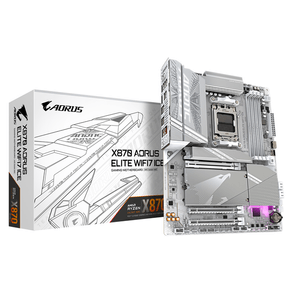 Placa AMD  GIGABYTE Placa base X870 A ELITE WF7 ICE - Compatible con CPUs AMD Ryzen 9000, VRM digital de 16+2+2 fases, hasta 8000MHz DDR5 (OC), 4 9MX87ELE-00-10