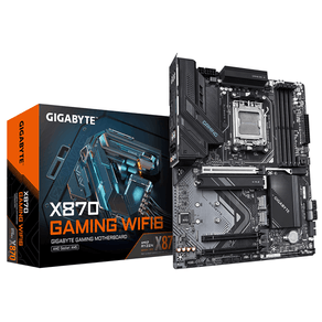 GIGABYTE AMD  X870 GAMING WIFI6 Placa Base - Compatible con CPUs AMD Ryzen 9000, VRM de 8+2+2 fases, hasta 8000MHz DDR5 (OC), 1x PCIe 5.0 + 3x M.2, Wi 9MX87GW-00-10