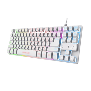 TECLADO TRUST GAMING GXT833W THADO METALICO COMPACTO BLANCO ILUMINACION LED MULTIMEDIA USB 24739* 24739