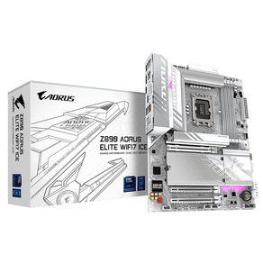 GIGABYTE Intel  Placa base Z890 AORUS ELITE WIFI7 ICE - Compatible con CPUs Intel Core Ultra (Serie 2), VRM de 16+1+2 fases, hasta 8800MHz DDR5 (OC), Z890 A ELITE WF7 ICE