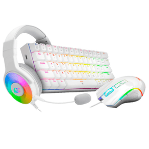 Redragon   Combo Teclado Rat  n Auricular K630RGBW M607W H350RGB 1 W Blanco Espa  ol S129W