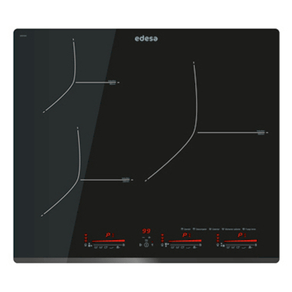 VITROCERAMICA INDUCCION EDESA EIM-6330 B/A 3 ZONAS COCCION ANCHO 59 CM EIM-6330 B BK /A