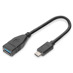 CABLE DIGITUS ADAPTADOR USB OTG TIPO C - A M/F 0,15M 3A 5GB 3.0 VERSION NEGRO AK-300315-001-S