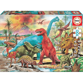 PUZZLE INFANTIL 100 DINOSAURIOS DE 6-8 ANOS EDUCA BORRAS 13179 13179